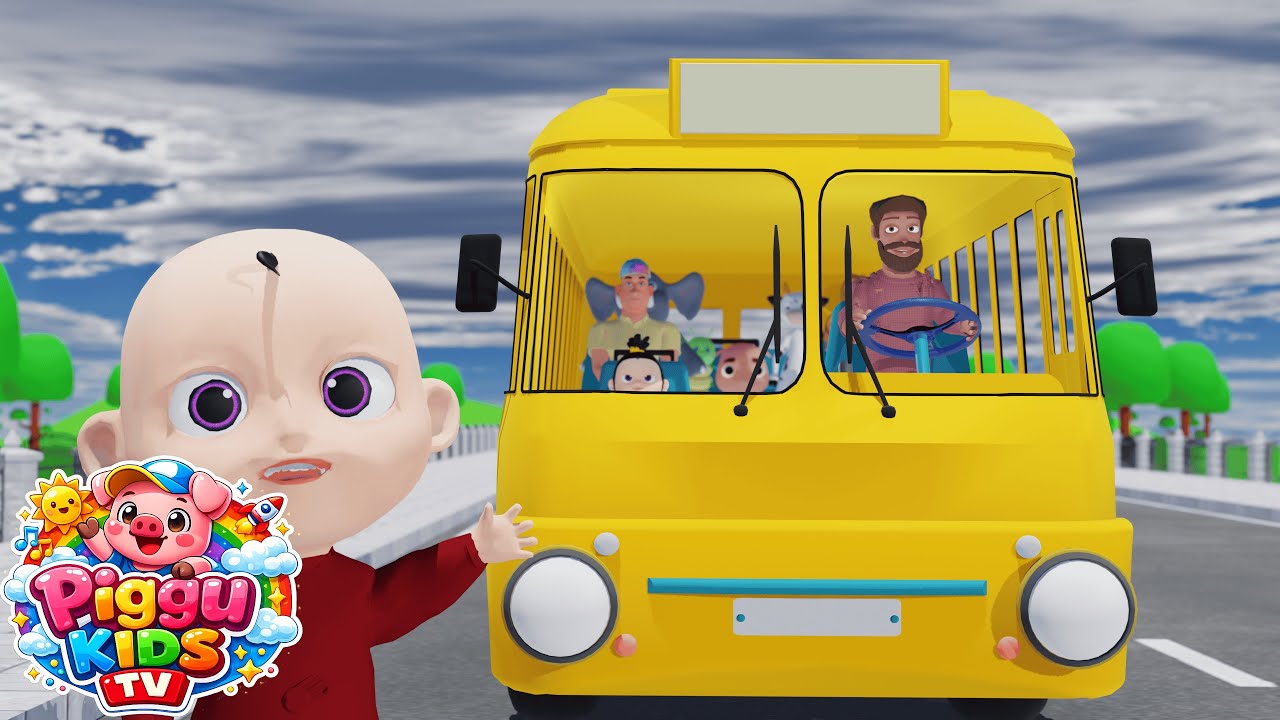 Wheels on the Bus | Nursery rhymes and kids song | Piggu Kids TV