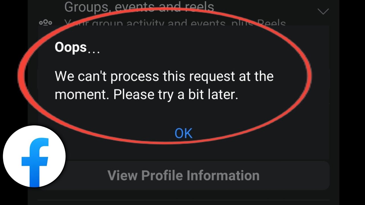 Fix We can't process this request at the moment Please try a bit later problem  Facebook Lite 2026