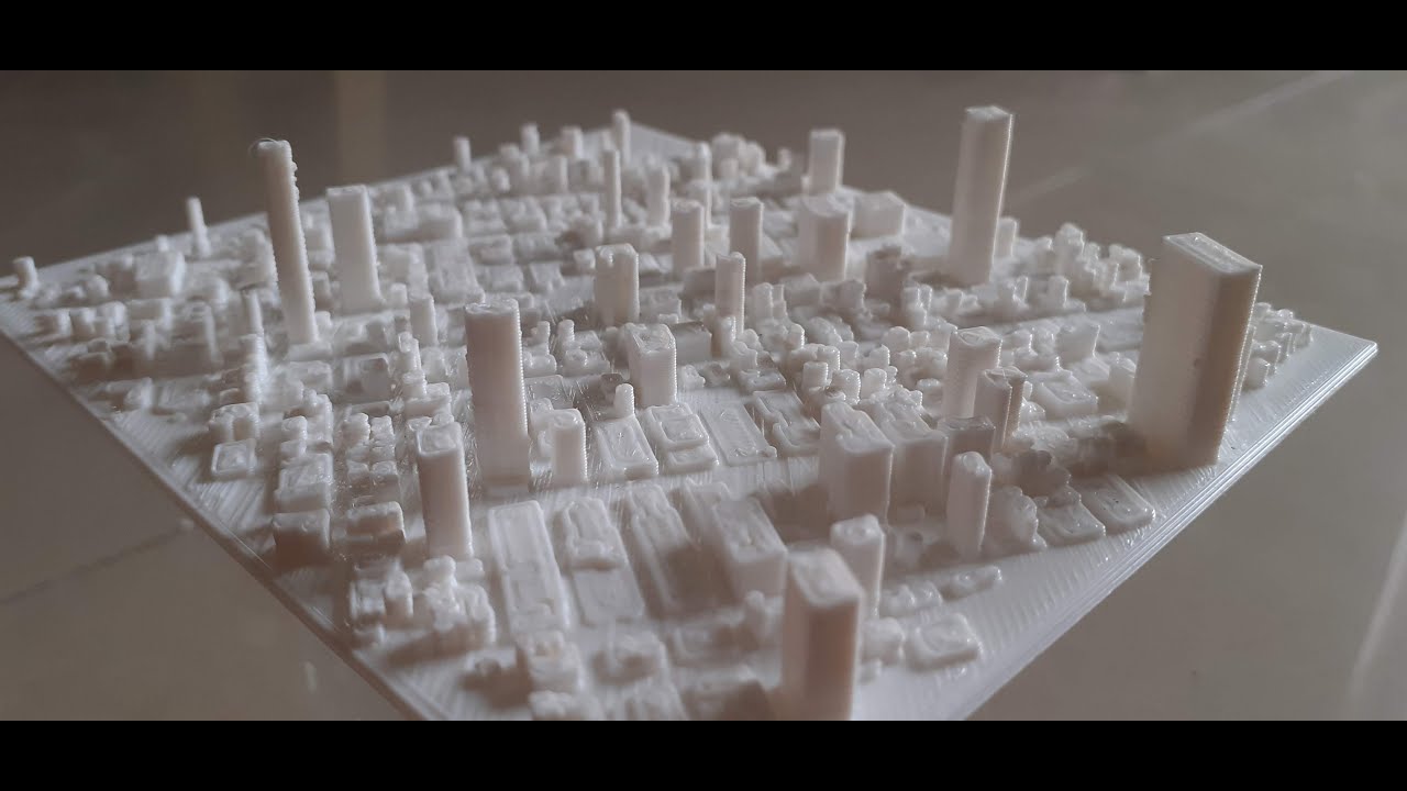 3D Printed NEW YORK Map with blender GIS