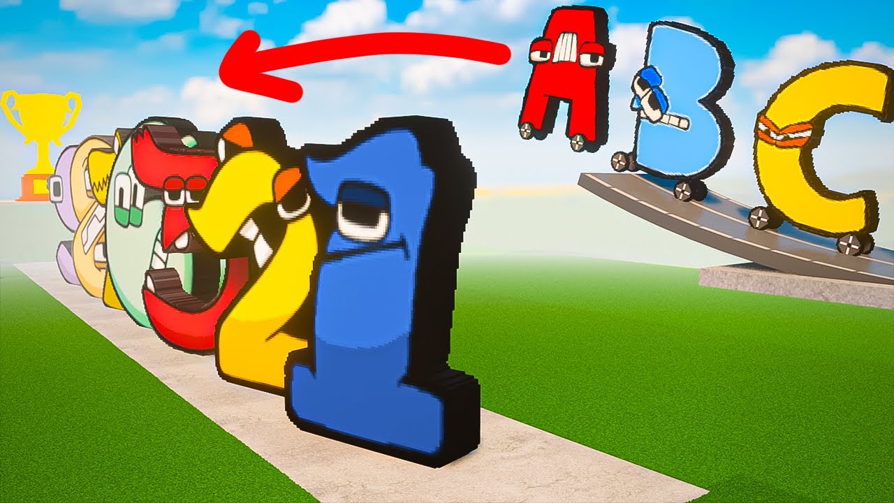 Alphabet Lore Cars & Baby Alphabet Lore Cars Jump Over Number Lore | TEARDOWN