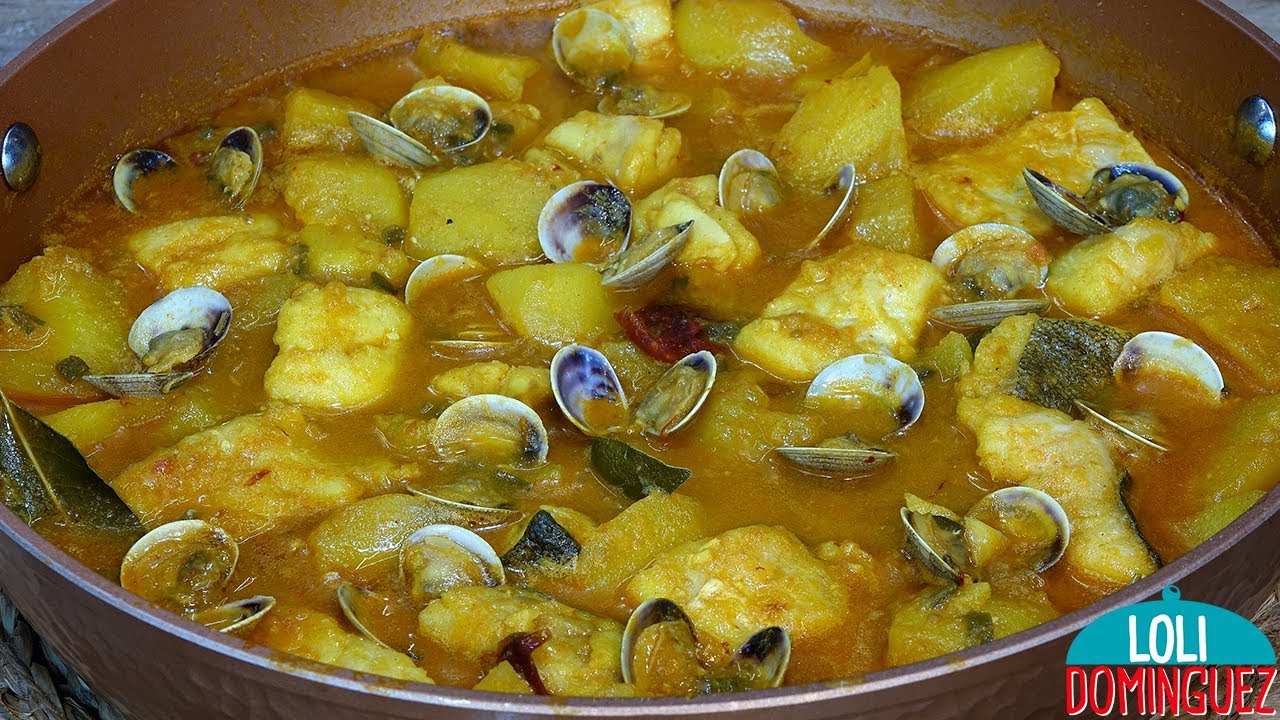 PATATAS (PAPAS) CON BACALAO Y ALMEJAS, O GUISO DE CUARESMA, FÁCIL Y SALUDABLE - Semana Santa