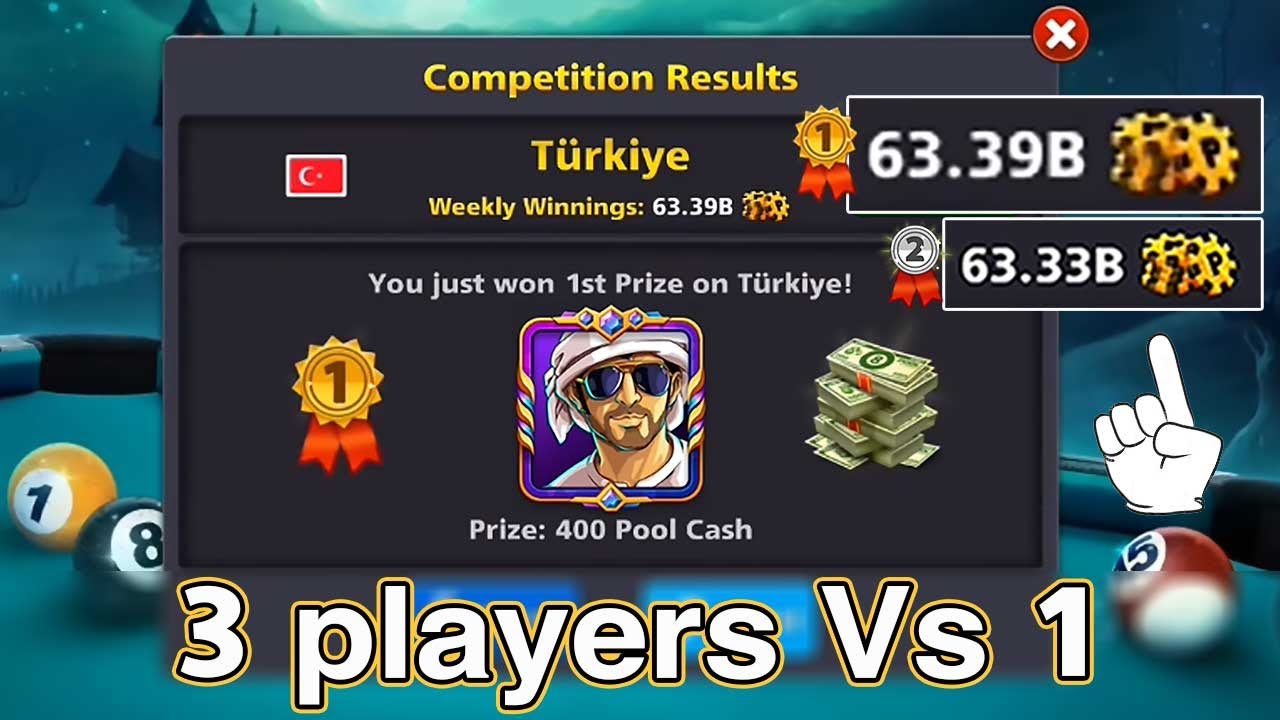 League country 3 players Vs Pro 8 ball pool 😟 Unfair Competition