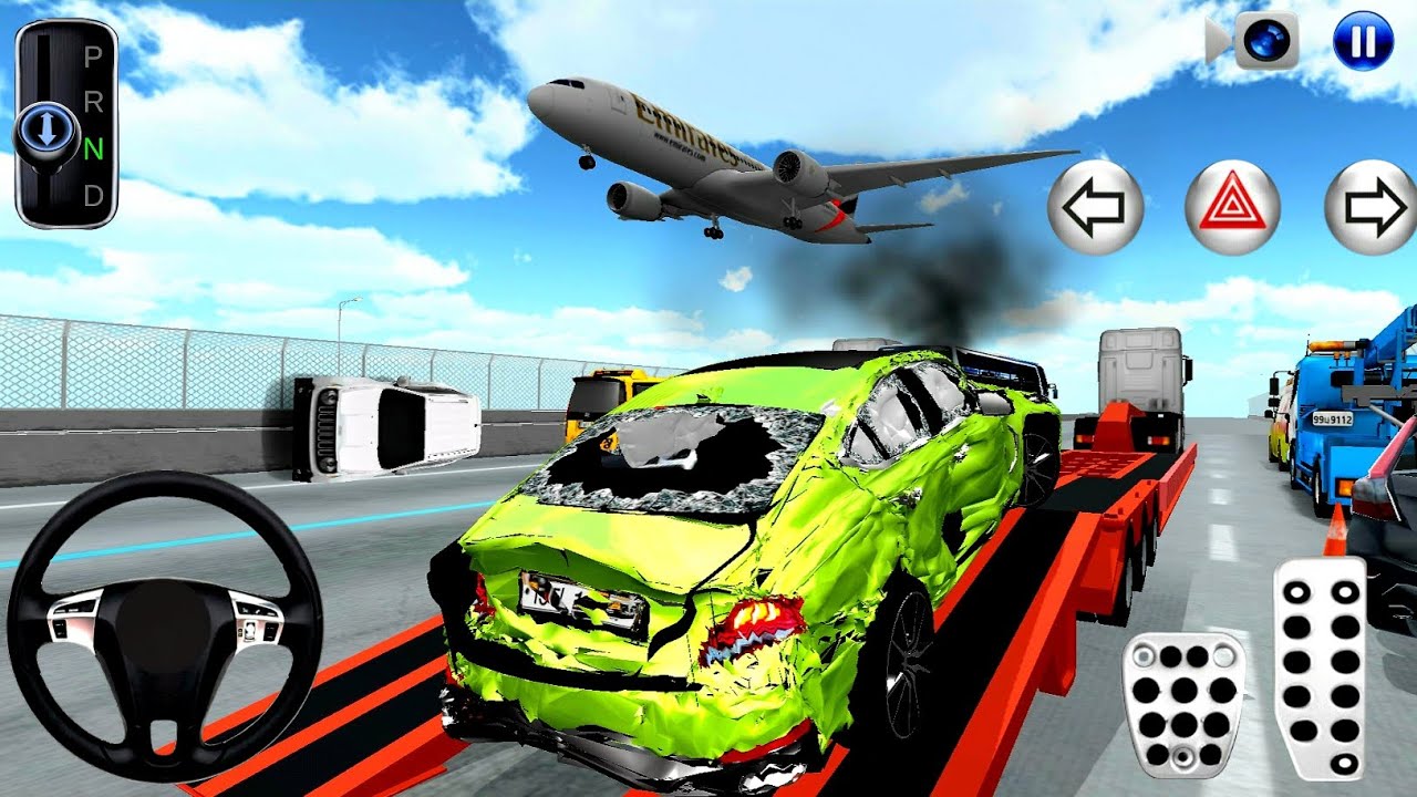 Crashed Car Transport Truck to Auto Repair Shop - 3D Driving Class Android Game - Gameplay Mobile