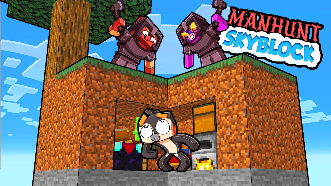 Manhunt SKYBLOCK! (2 Speedrunner vs 2 Hunters)