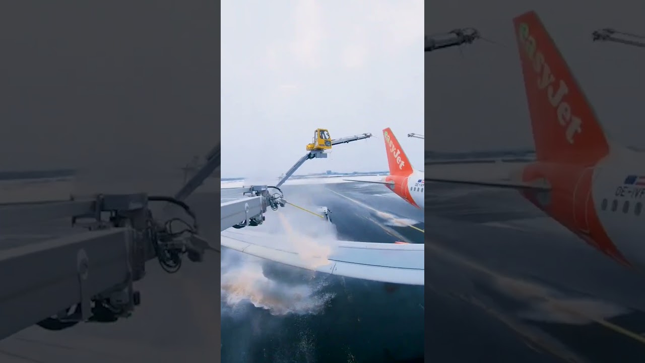 The process of de-icing planes ❄️ 🎥 wackomaza1