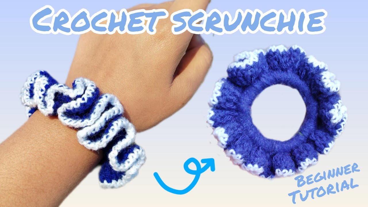 DIY crochet scrunchie tutorial | Easy crochet hair scrunchie for beginners | Step by step