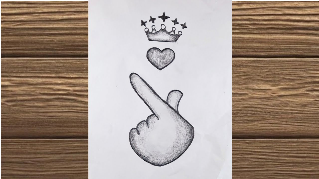 Easy Korean Tumblr Heart Drawing | BTS Army Drawing Tutorial 👑💜