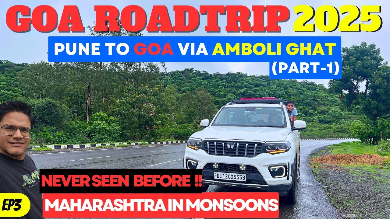 Delhi to Goa By Road | EP3: Pune to Goa by Amboli Ghat | Maharashtra in Monsoons ❤️ #travelvlog #goa