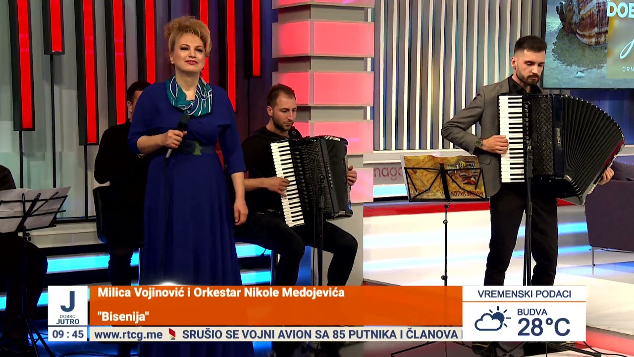 Milica Vojinović i orkestar Nikole Medojevića - Bisenija, Jutarnji program RTCG, 4. jul 2021.
