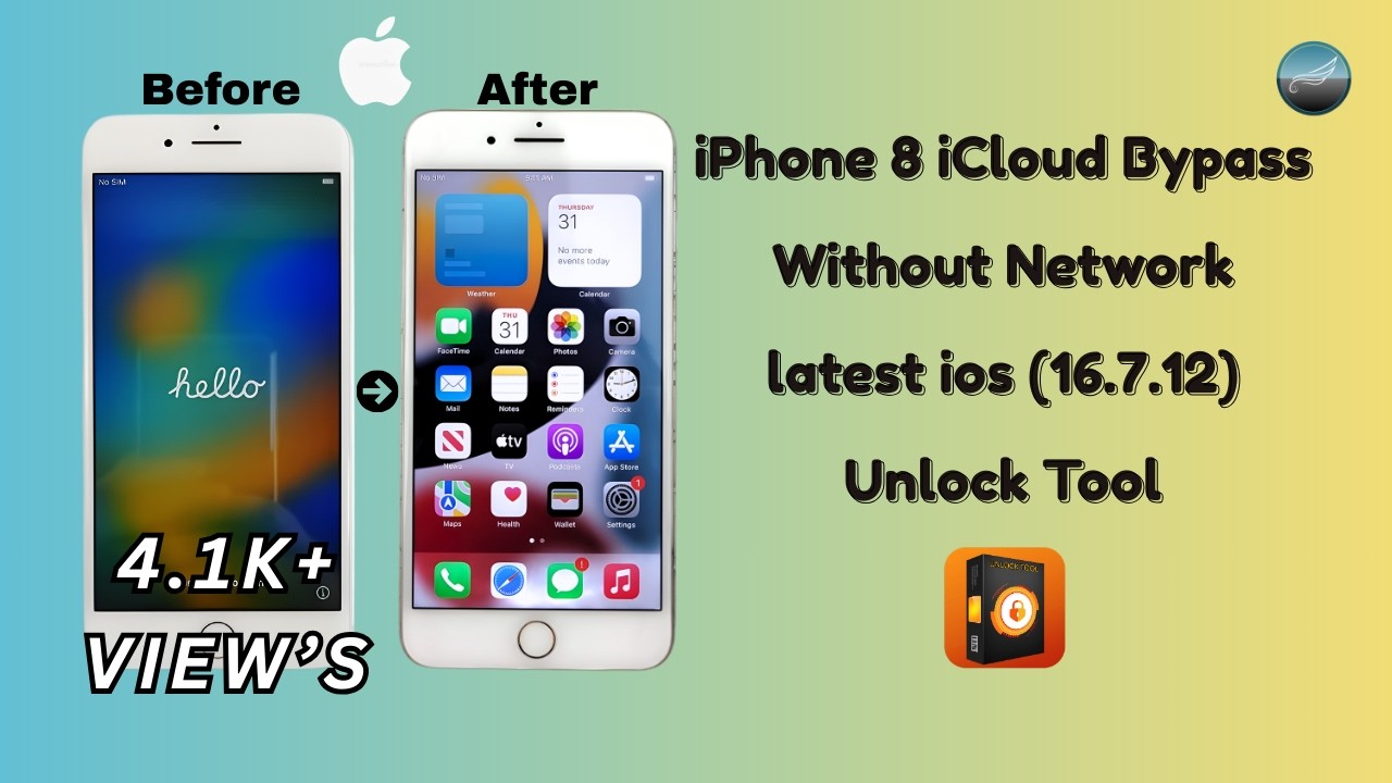 iPhone 8 Hello Screen iCloud Bypass | Without Network | Latest ios (16.7.12) Unlock Tool 2025