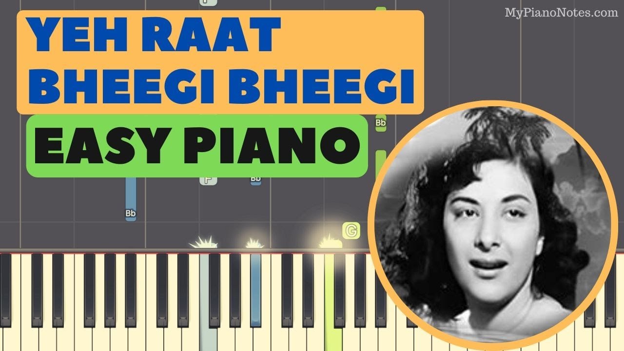 Yeh Raat Bheegi Bheegi - Piano Tutorial with Chords | Chori Chori (1956)