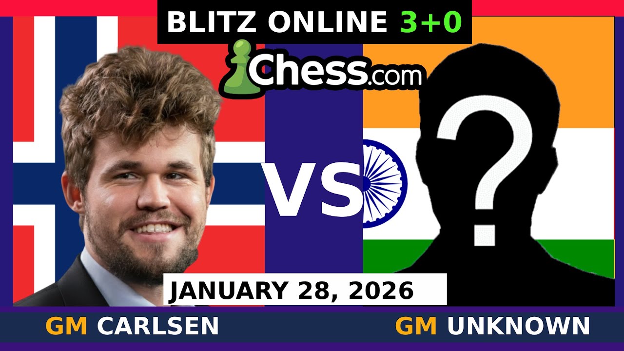 Magnus Carlsen vs GM Unknown | Blitz Chess 3+0 | January 28, 2026