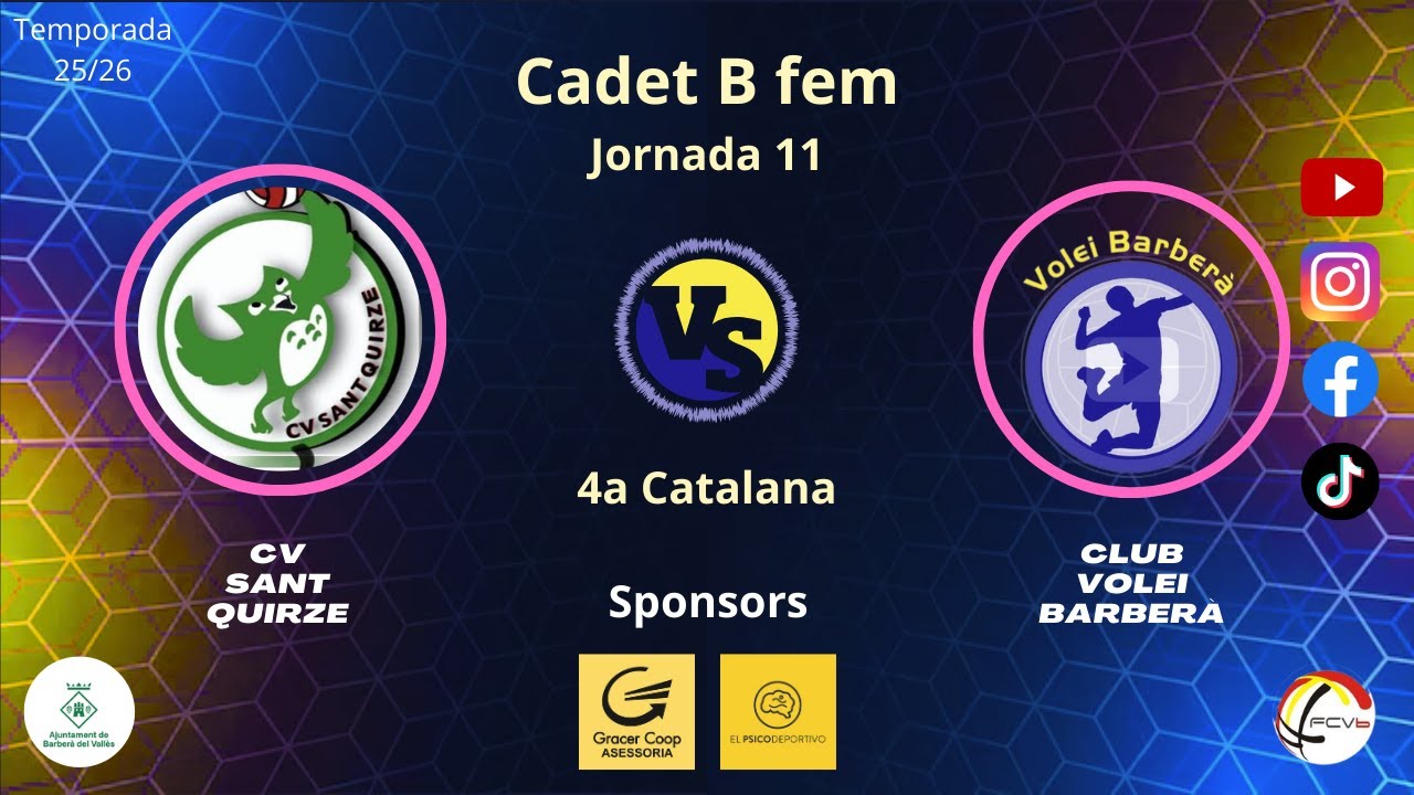 Sant Quirze Blanc vs Cv Barberá, Cadete B femení, J11, 4a catalana, 17/1/26, #Aymibarberà!!