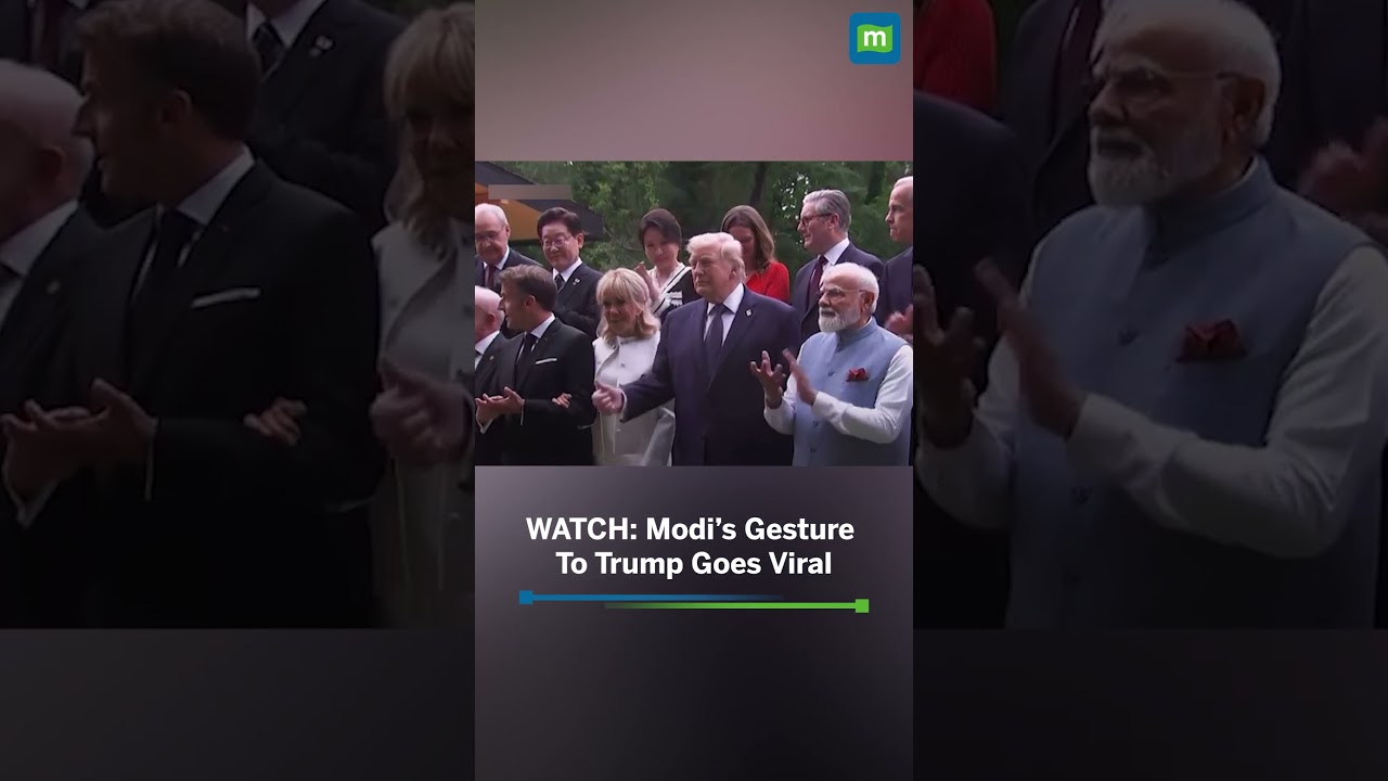 VIRAL: PM Modi Helps Trump Up A Step At G7 Summit, Moment Steals Global Spotlight #news #worldnews