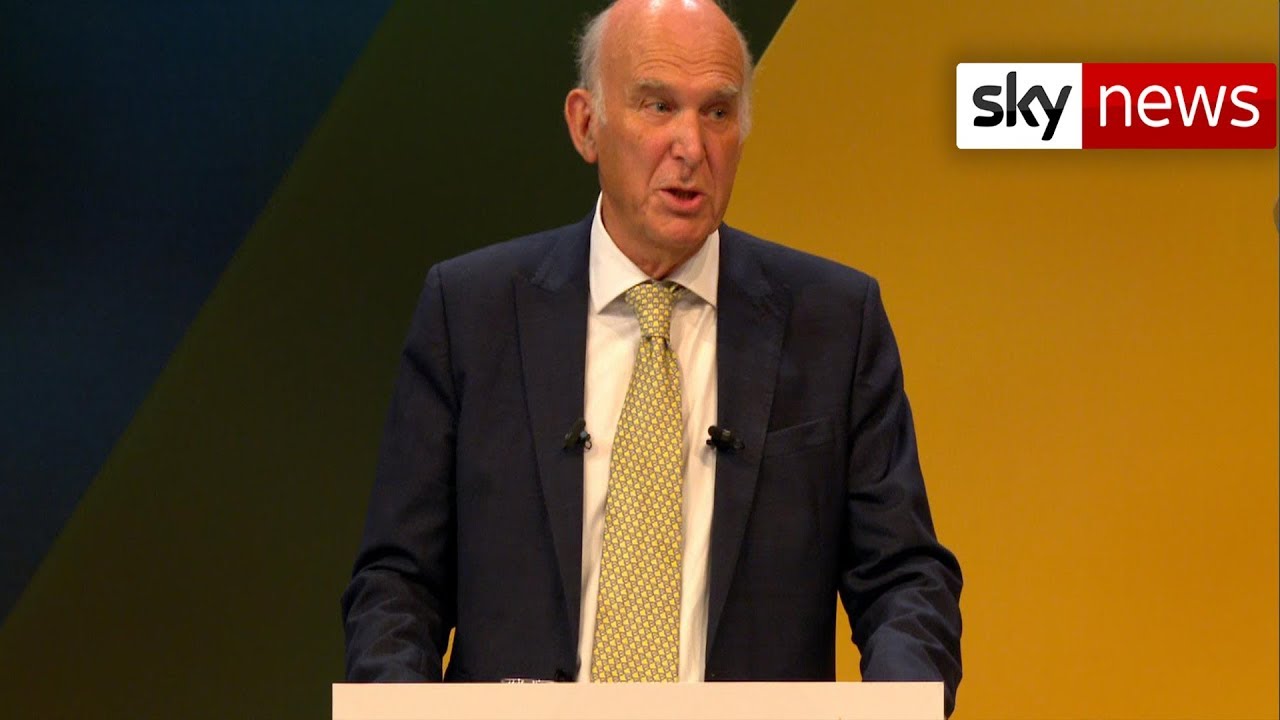 Vince Cable speaks at Lib Dem conference