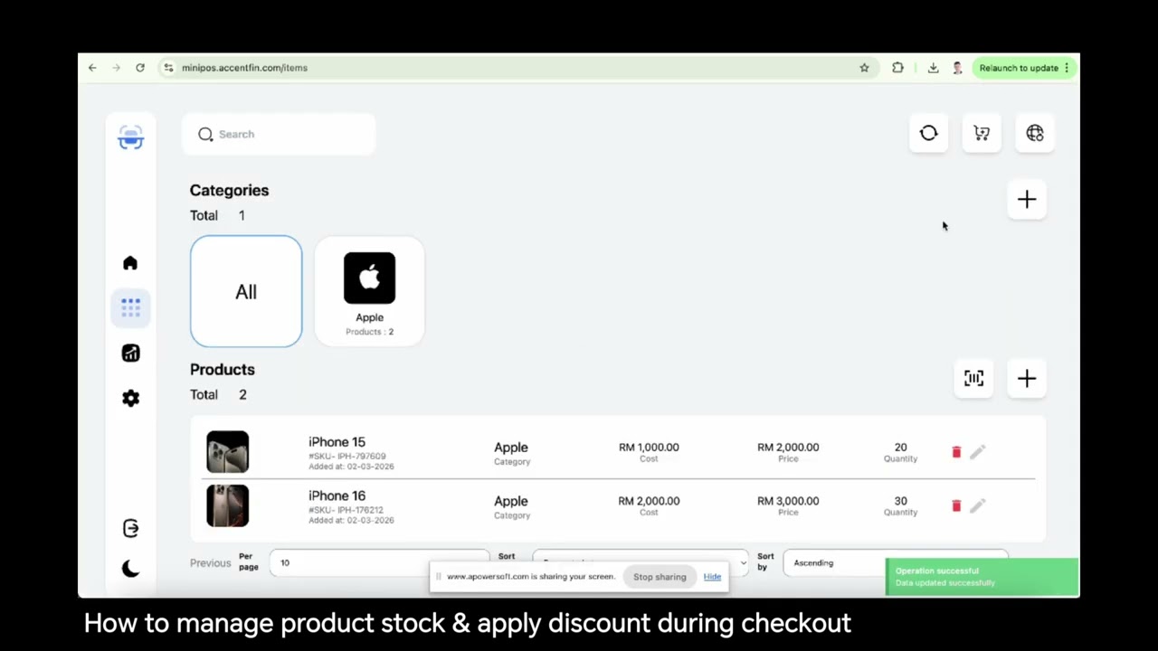 How to Manage Stock & Apply Discounts in Accent MiniPOS