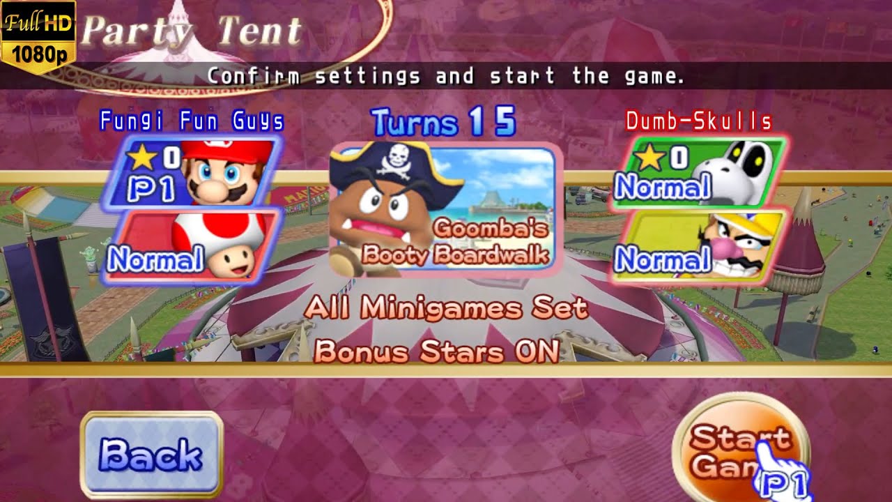 Mario Party 8 - Tag Battle - Goomba's Booty Boardwalk - Mario and Toad vs Dry Bones and Wario