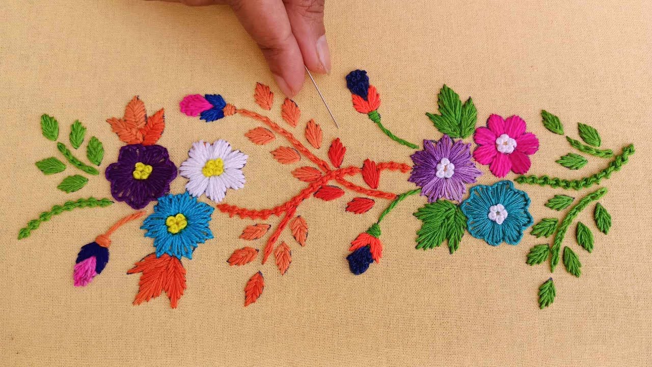 Hand Embroidery Botrer Design Hand Embroidery Tutorial,Border Design Stitch,Embroidery by Hand
