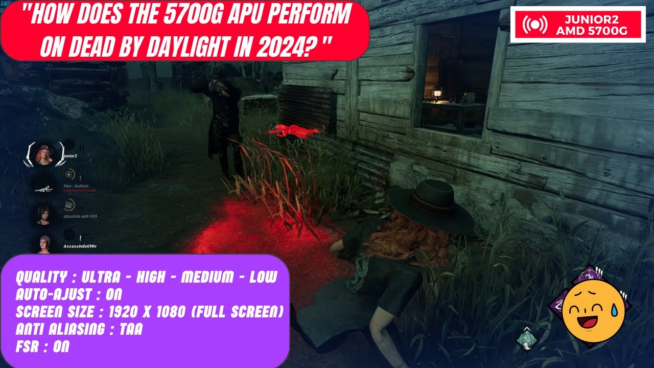 Dead by Daylight 8.1.1 Autohaven Wreckers - AMD 5700G Ultra to Low Graphics Settings July 2024