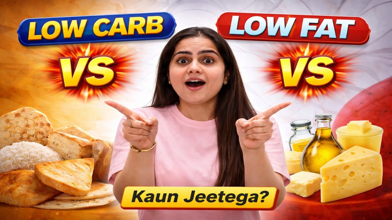 Low Carb vs Low Fat – Kaunsa Behtar Hai Fat Loss Ke Liye? (Science Explained in Hindi)