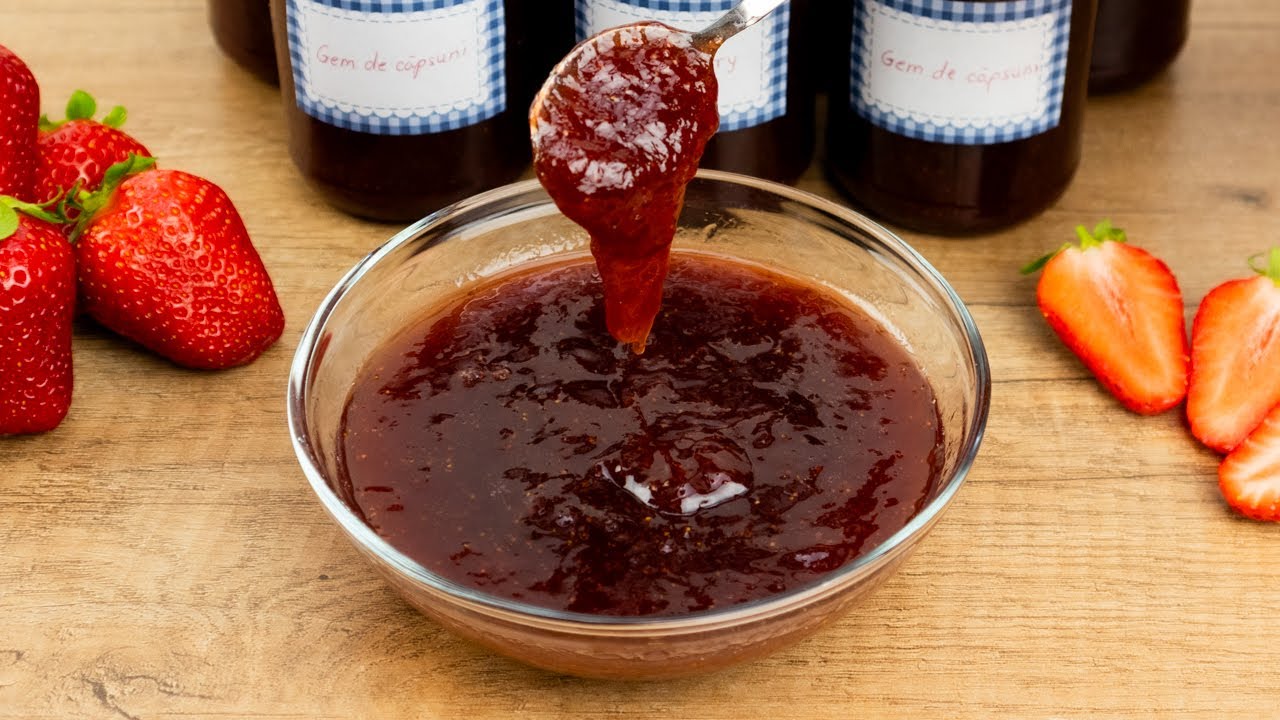 Gem de capsuni fara conservanti sau gelatina cu doar 4 ingrediente