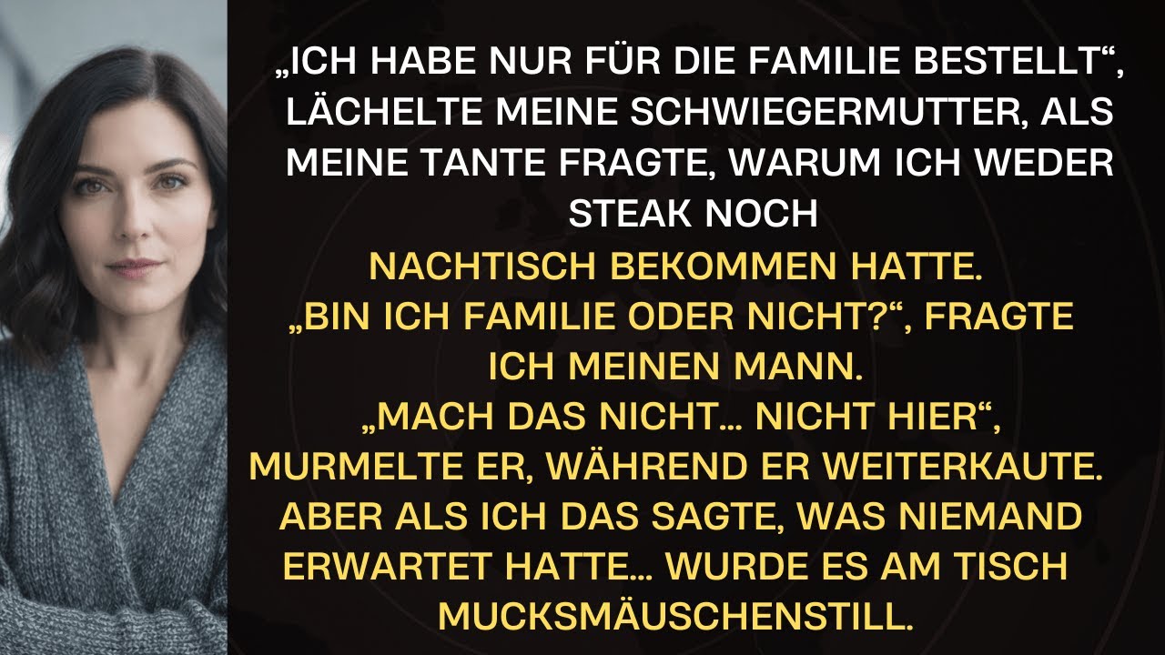 Schwiegermutter servierte JEDEM ein Steak – außer mir! Doch meine Reaktion machte sie sprachlos...