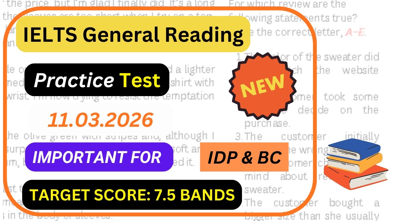 IELTS GT reading practice test with answers | 11 march 2026