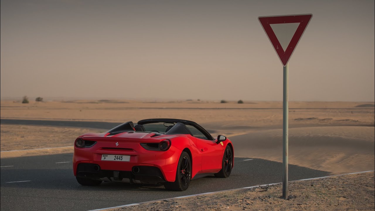 Ferrari 488 Spider in Dubai Desert - Acceleration and Sound !
