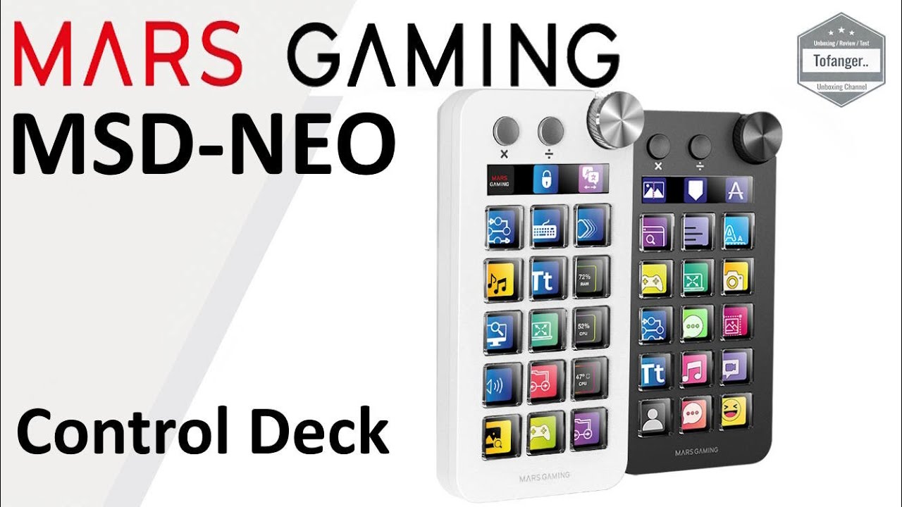Панель управления Mars Gaming MSD-NEO - Приложение Mars Gaming MSD - Windows и macOS - Stream Deck