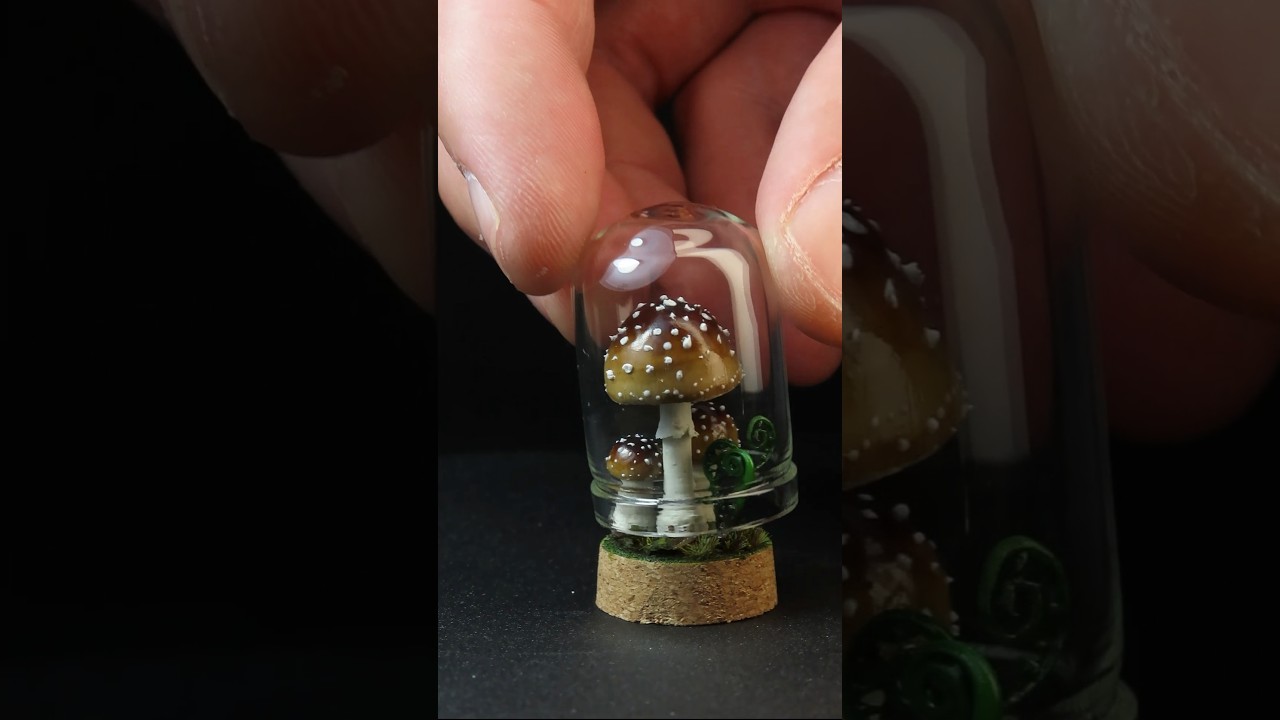 Amanita Pantherina🍄#miniature #polymerclay #diorama #mini  #mushroom #mushroomart #shroomart #fungi