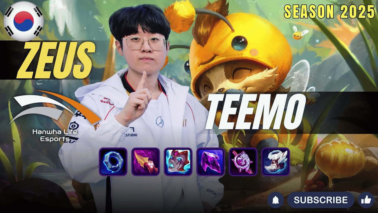 HLE Zeus TEEMO vs VEL'KOZ Top - Patch 25.24 KR Ranked | lolrec