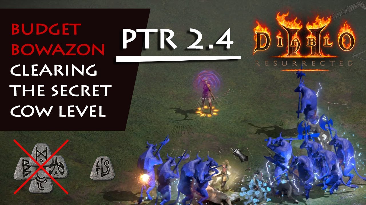 PTR 2.4 - Budget Bowazon Demo clearing The Secret Cow Level Players 1 - Diablo 2 Resurrected
