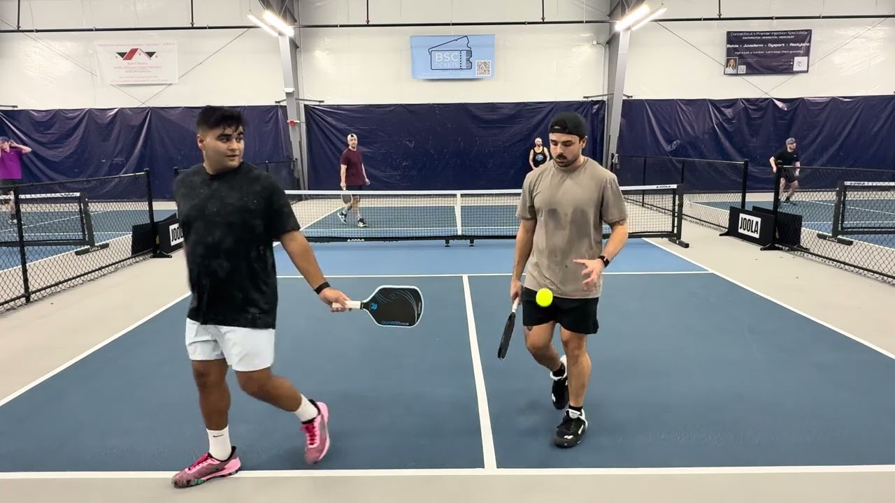 Camp pickleball 4.5+ $$:  Anish/JP vs Nate/Jenings 