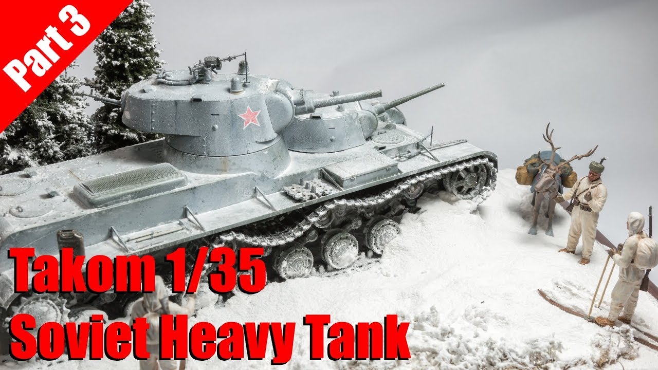 Snow diorama build - SMK Soviet heavy tank (Takom 1/35 scale model)