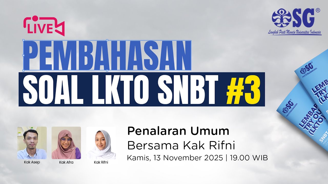 🔴 LIVE! AUTO NGERTI & LOLOS SNBT: PEMBAHASAN PENALARAN UMUM Bersama Kak Rifni (Wajib Tonton!)