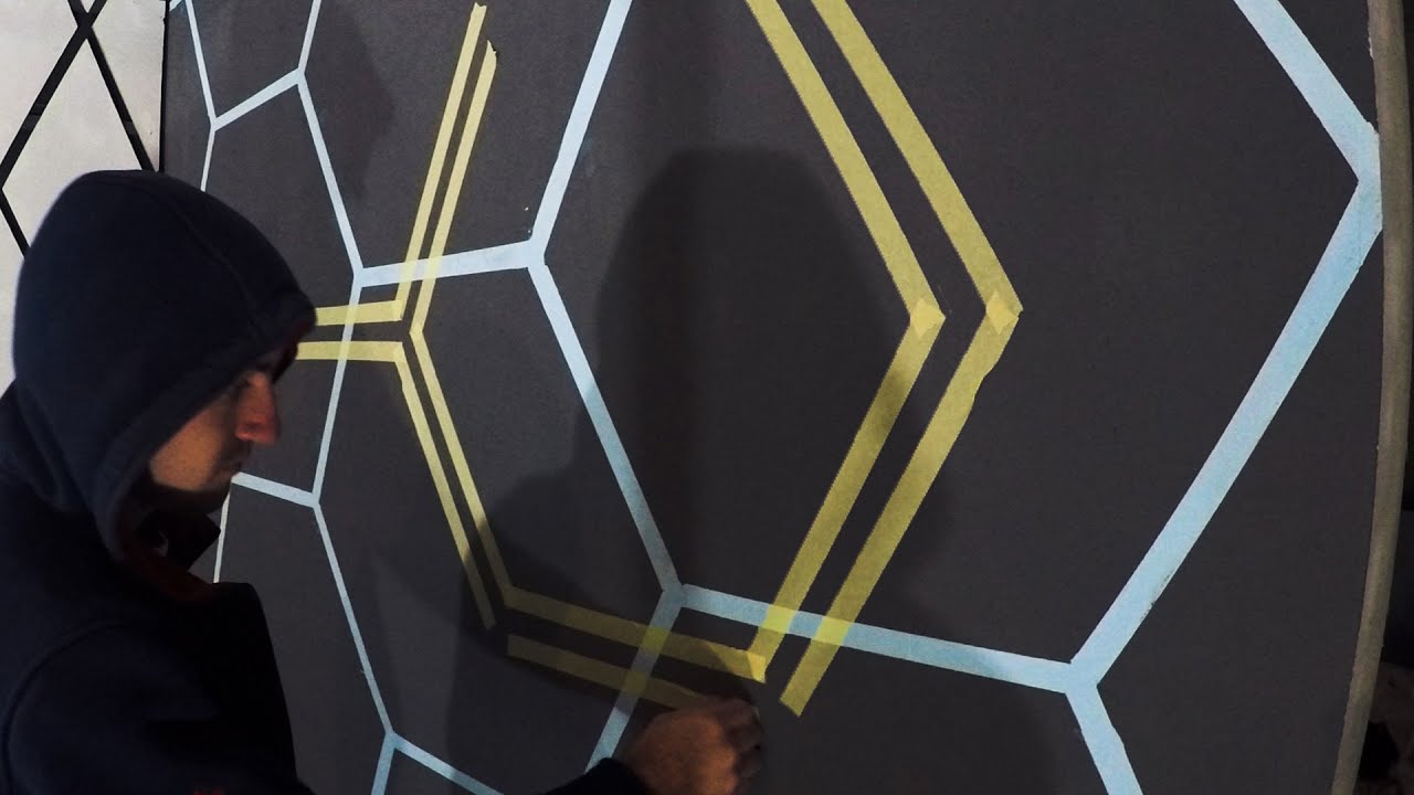 Двойная сетка с шестиугольниками. Визуальная 3D стена. Как сделать свою комнату лучшей! 🔸