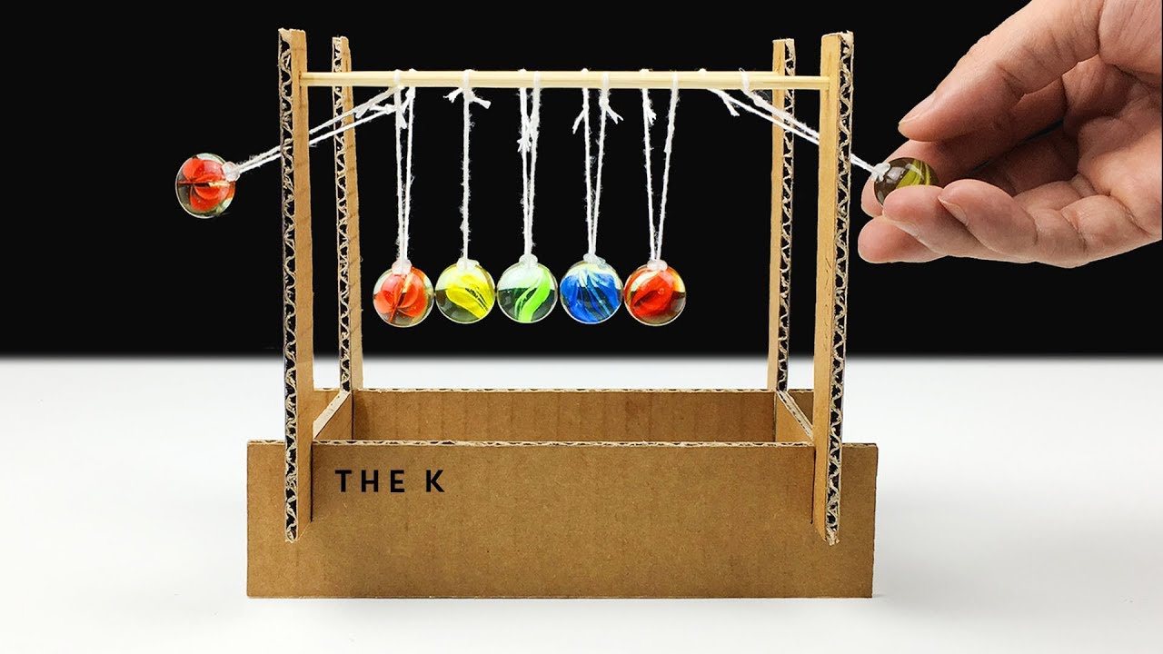 How to Make Newton&rsquo;s Cradle  from Cardboard