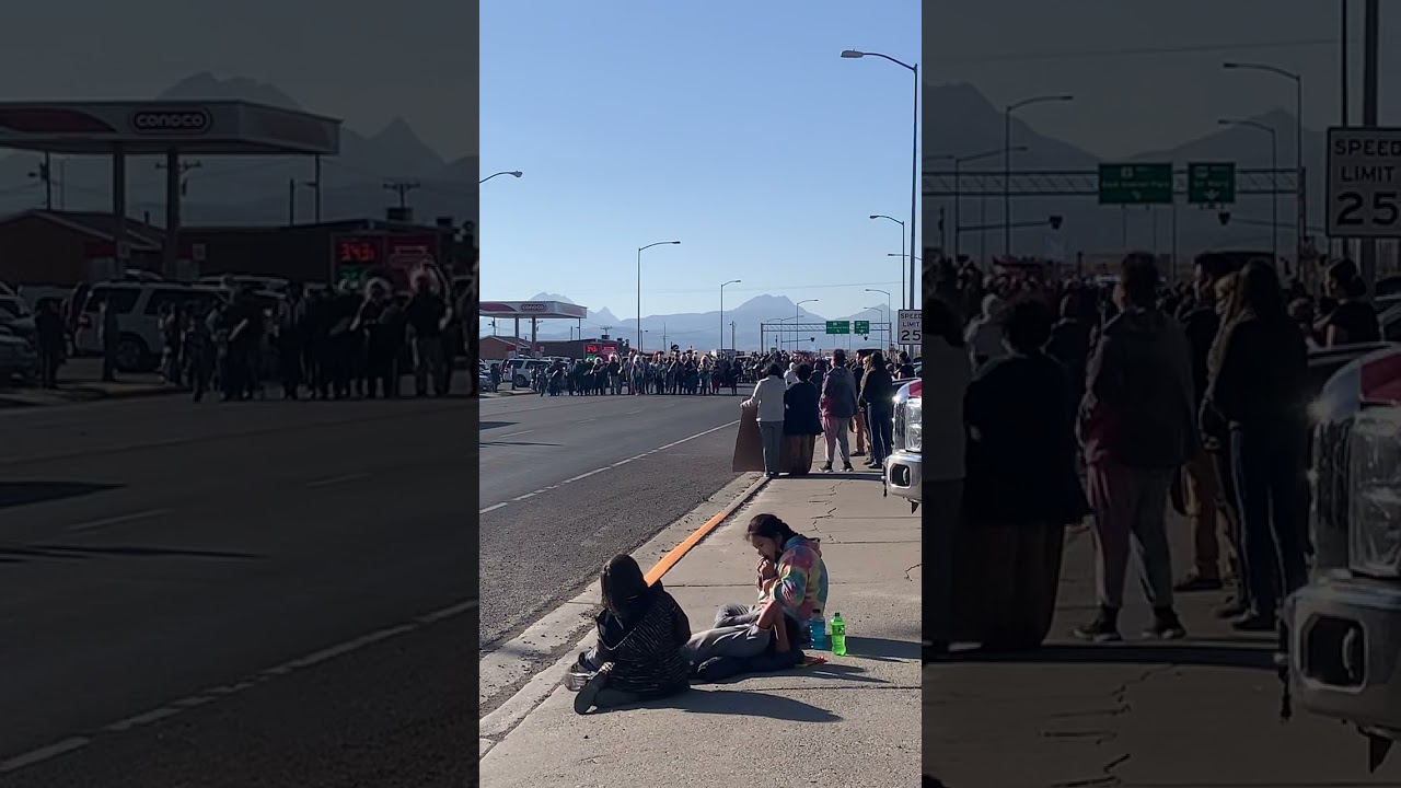 Earl Old Person, Chief of the Blackfeet Nation, funeral procession
