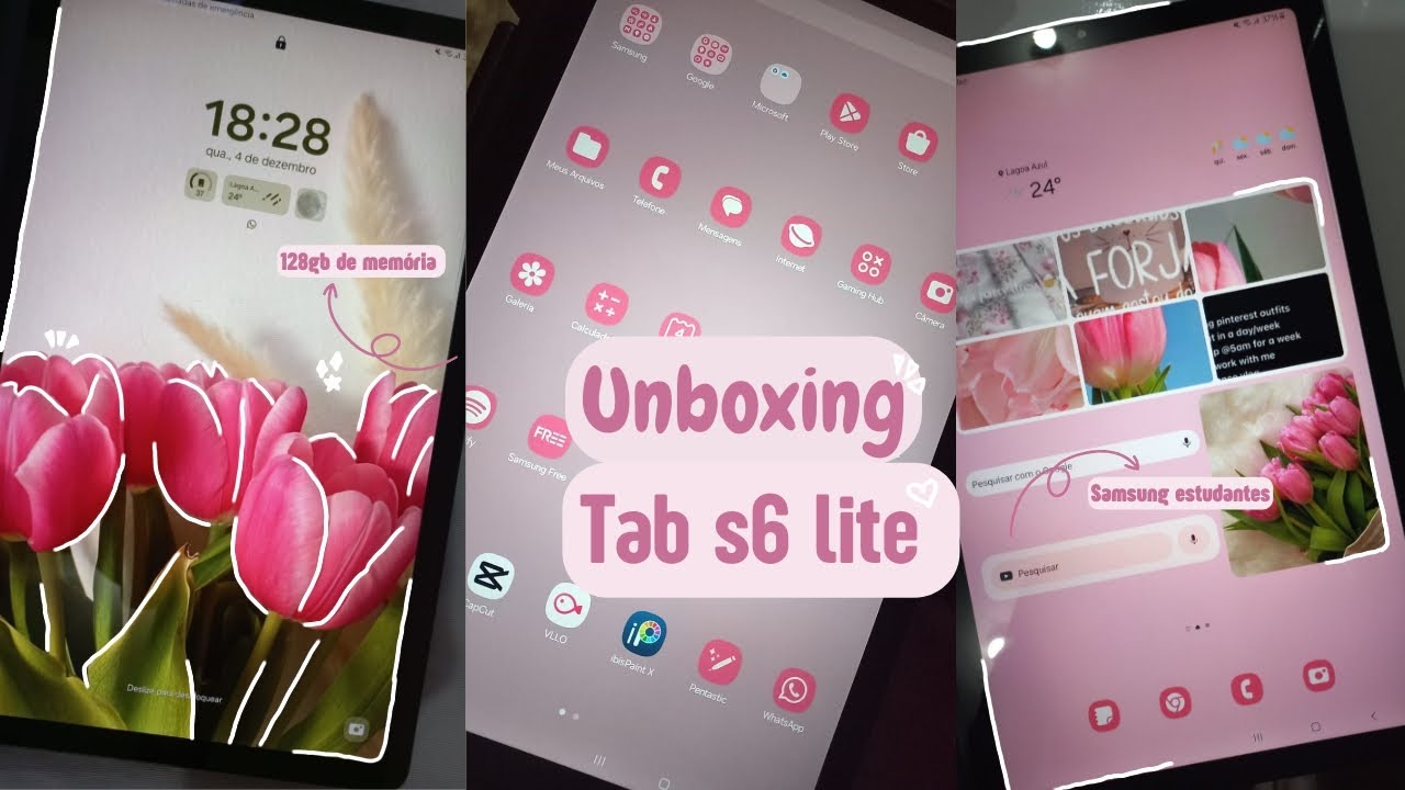 UNBOXING TAB S6 LITE(2024) 🩷| primeiras impressões, preço, onde comprei