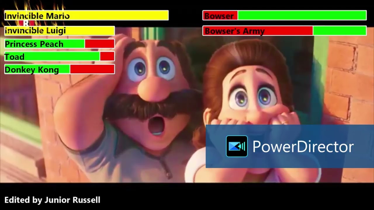 The Super Mario Bros Movie 2023 Final Battle with Healthbars 2/2