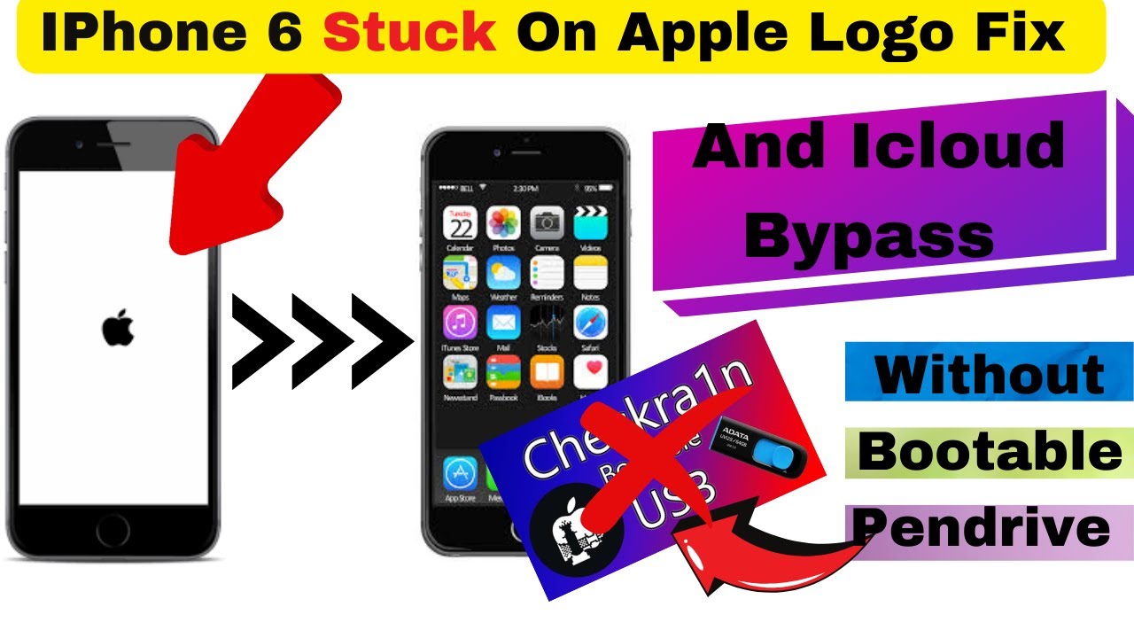 IPhone 6 Stuck On Apple Logo Fix | Bypass Without Bootable Pendrive | EasyMethod 👍