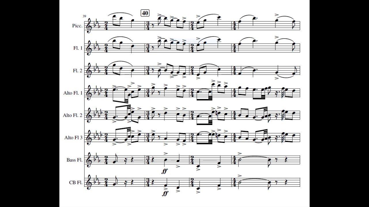 Colonial Song by Percy Grainger arranged for Flute Choir