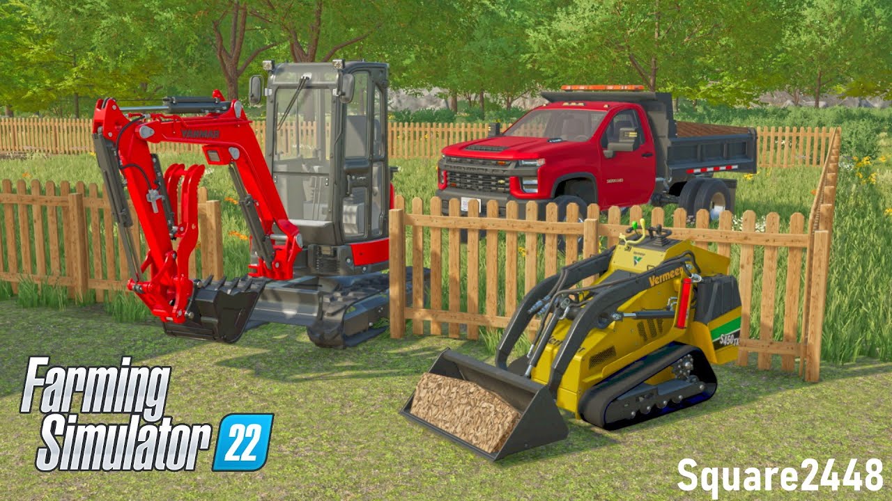 Landscape Project In TINY Backyard FS22 | Landscaping
