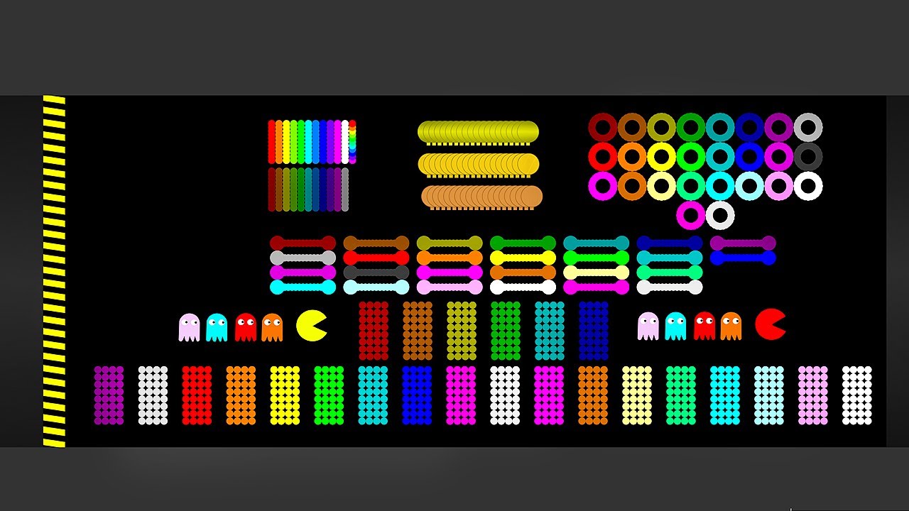 Mix All (Rainbow Marble, Worm, Rings, Pacman) Survival Marble Race in Algodoo