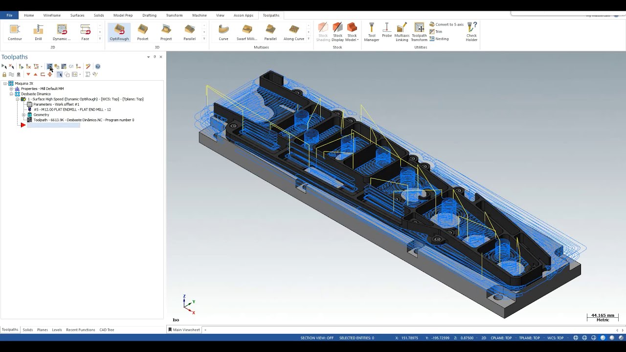 CAD/CAM Mastercam - Programando Desbaste DINÂMICO em APENAS 60 segundos (MASTERCAM 2020)