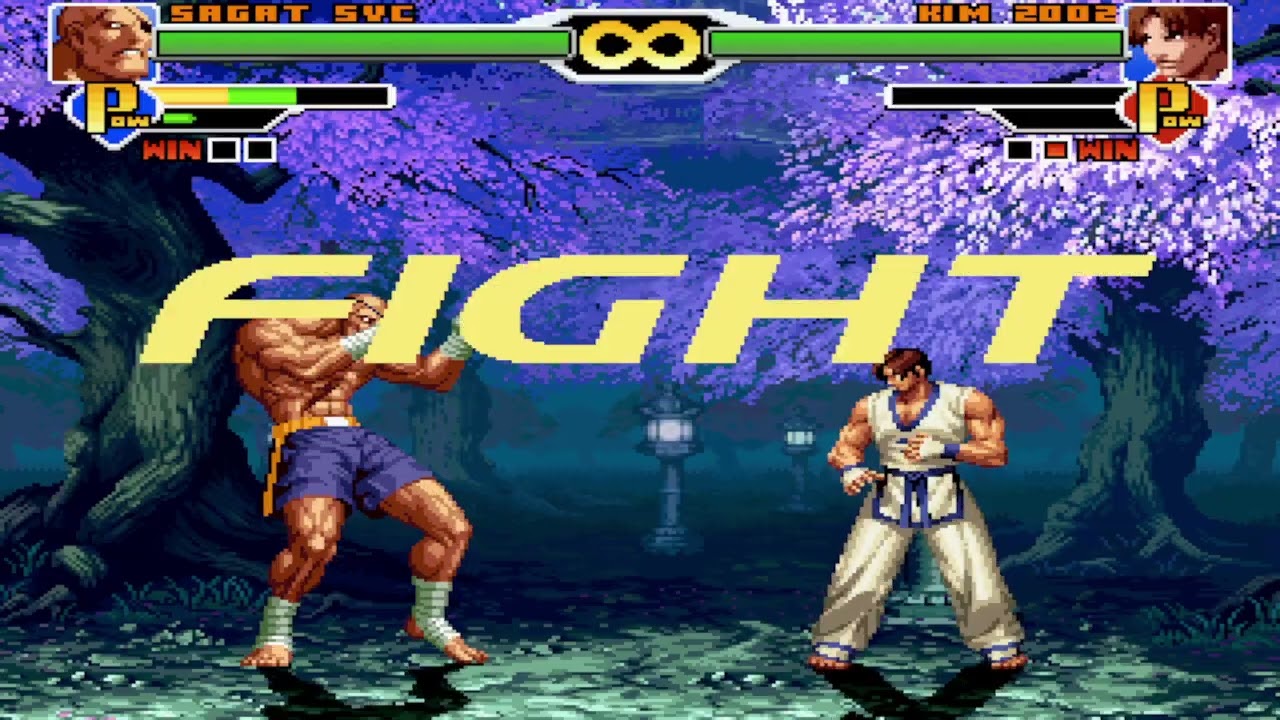 SNK VS. CAPCOM: ULTIMATE MUGEN- SAGAT SVC VS. KIM 2002 2-14-26 #gaming #mugen