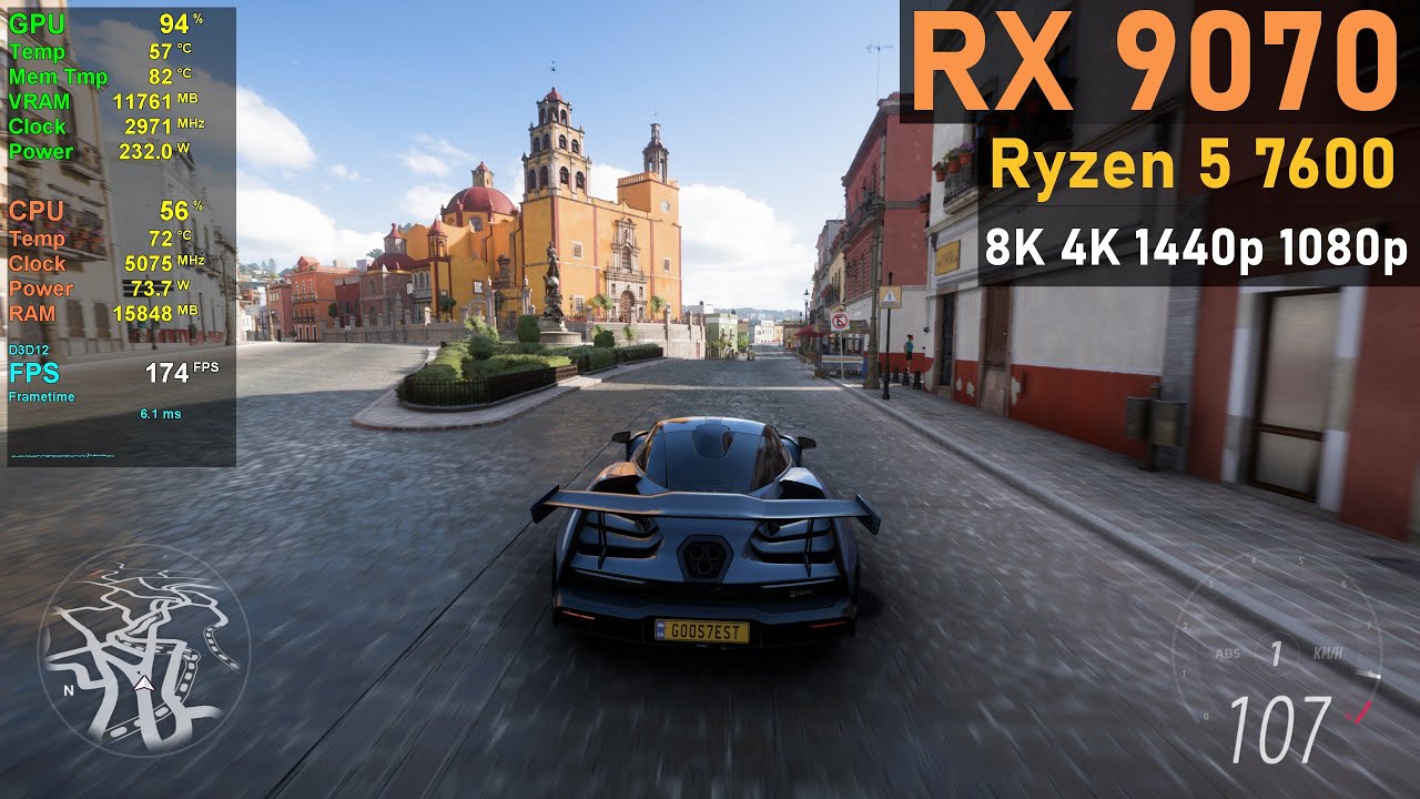 Forza Horizon 5 Benchmark - Ryzen 5 7600 & Radeon RX 9070