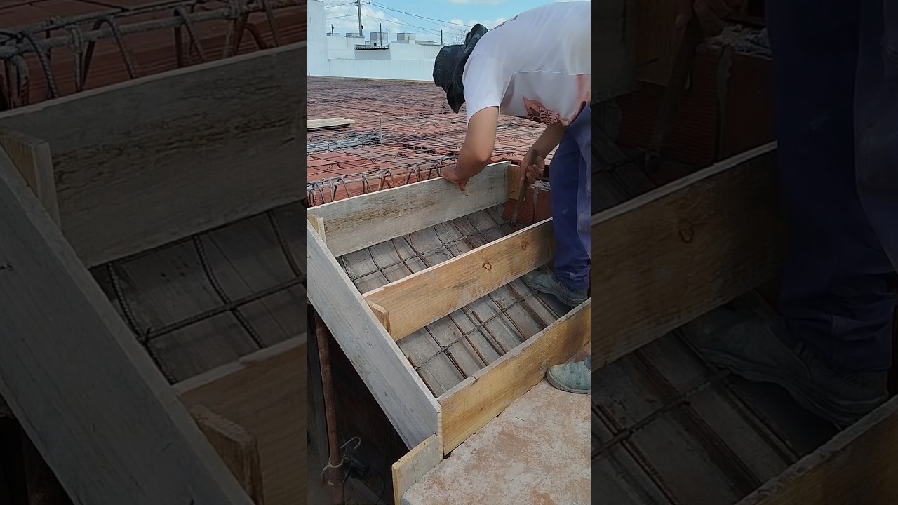 Finalizando &uacute;ltimo lance da escada #obra #construcaocivil #pedreiro #youtubeshorts