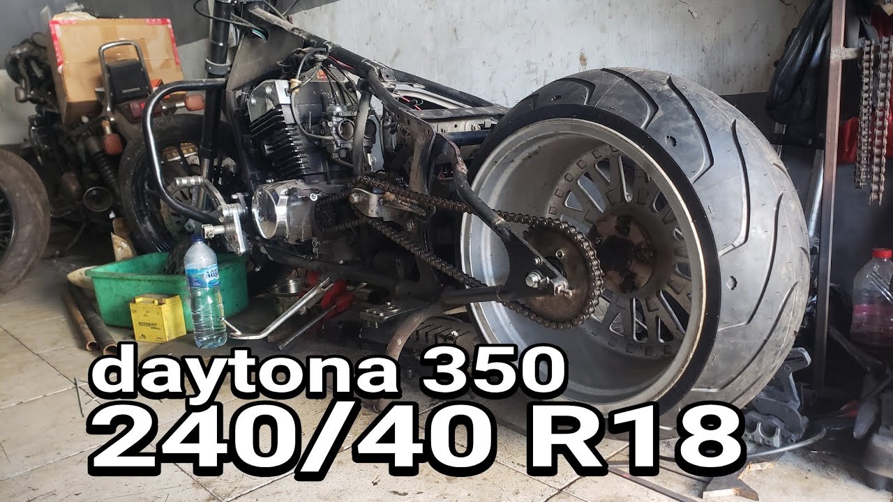 ban 240 /40 R18 velg lebar 9.5in terpasang didaytona 350