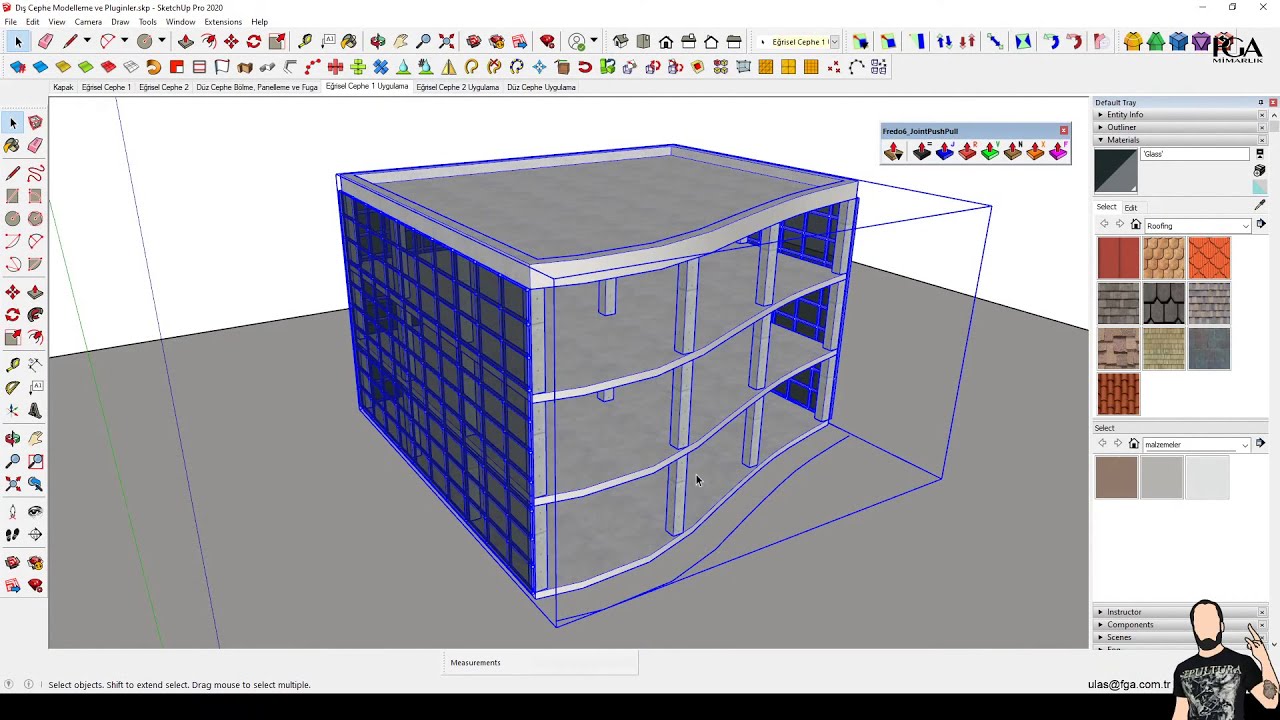 SketchUp Eğrisel Dış Cephe Modelleme CANLI YAYIN